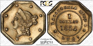 1854 G$1 BG-529 AU58+