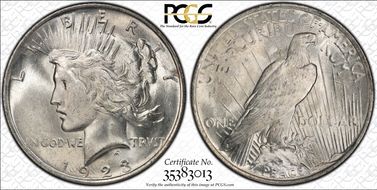 1923 $1 VAM 1B, Extra Hair MS64