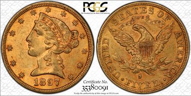 1897-S $5 MS61