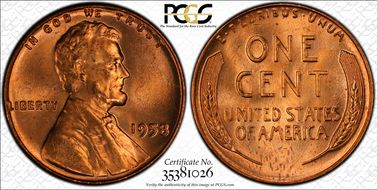 1958 1C MS65RD