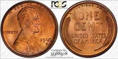 1910-S 1C MS66+ RD