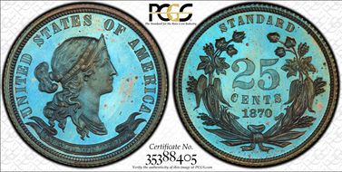 1870 25C J-896 PR66BN
