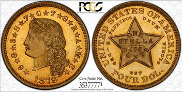 1879 $4 Flowing Hair PR64