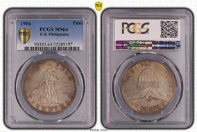 1904 Peso KM-168  Ag MS64