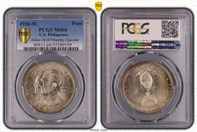 1936-M Peso Murphy-Quezon MS66