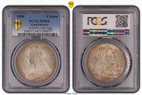 1894 Crown S-3937 LVIII Edge MS64