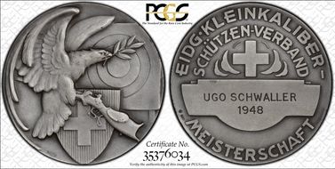 No Date Medal Small Caliber Assoc. Matte Silver SP65