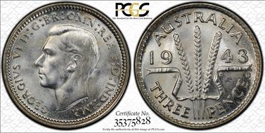 1943-D 3D KM-37  Ag MS65