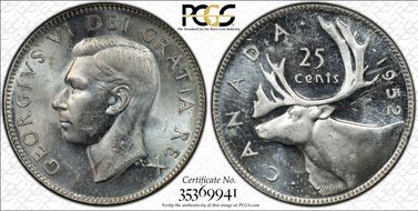 1952 25C Low Relief MS64