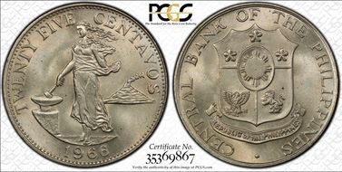 1966 25C KM-189.2 6 Smoke Rings MS66