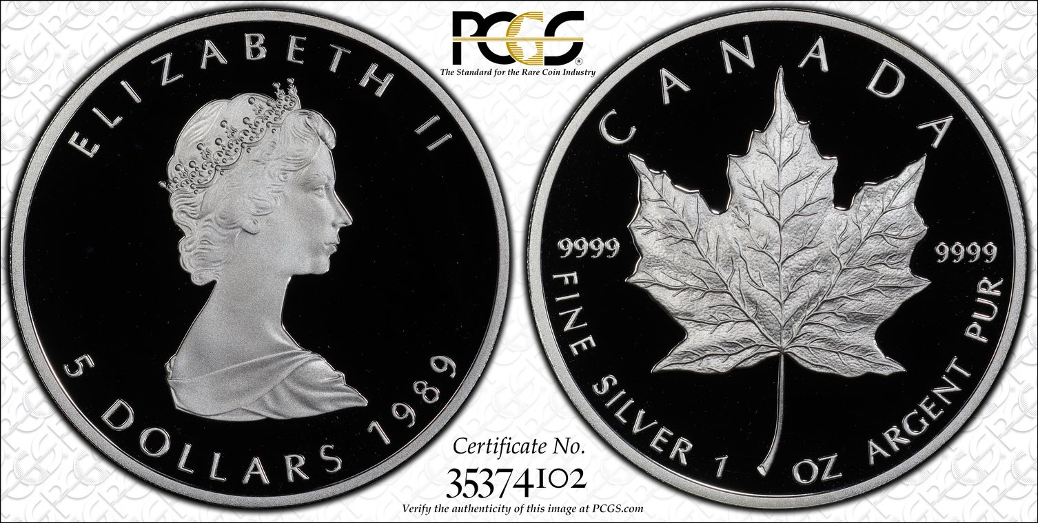1989 Canada Proof 1oz Silver Maple Leaf 