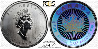 2003 $3 ML Hologram 15th Anniversary MS67