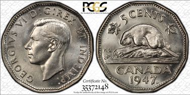 1947 5C Maple Leaf MS65