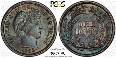 1896 10C MS64