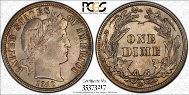 1910-D 10C MS64