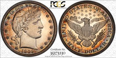 1909 50C PR65CAM