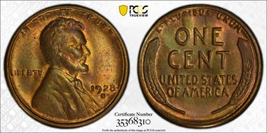 1928-S 1C Large S FS-501 MS63RB