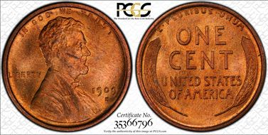 1909-S 1C Lincoln MS66RD