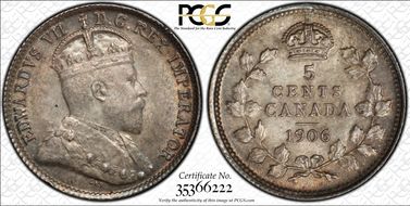 1906 5C Narrow Date MS63