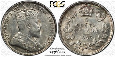 1905 5C Wide Date MS62