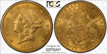 1907-D $20 MS64