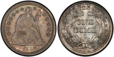 1857-O 10C MS66
