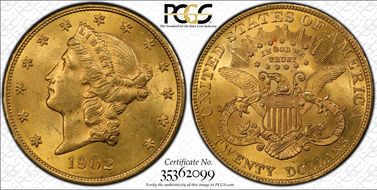 1902 $20 MS62