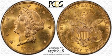 1899 $20 MS64+