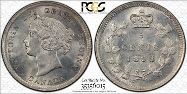 1898 5C Wide Date 1 MS65