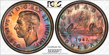 1947 S$1 Maple Leaf SP67