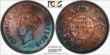 1938(B) Rupee SW-9.11  w/ Lotus Dot Prid-234 MS63