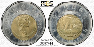 1996 $2 Canadian Planchet MS64