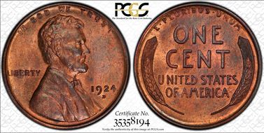 1924-D 1C MS65RB