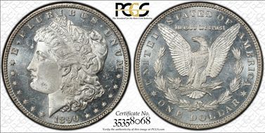 1890 $1 MS64PL