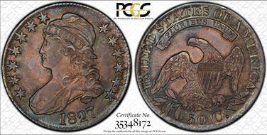 1827 50C Square Base 2 MS62