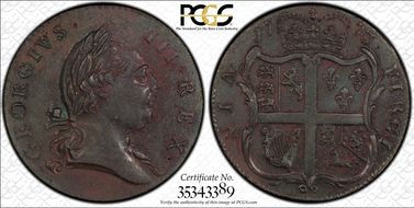 1773 VA 1/2P Period MS62BN