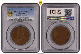 1924  1D English obverse MS62BN