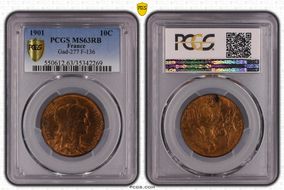 1901 10C Gad-277 F-136 MS63RB