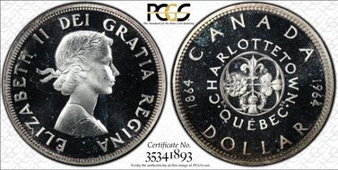 1964 S$1 Confederation Ag PL65DCAM
