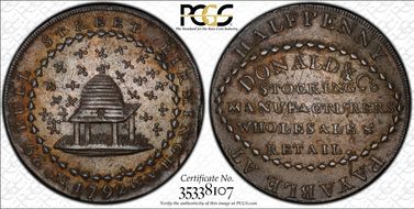 1792 Tk 1/2D DH-123 Warwickshire Donald and Co. AU53BN