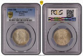 1866-BB 2 Fr Gad-527 F-263 MS63