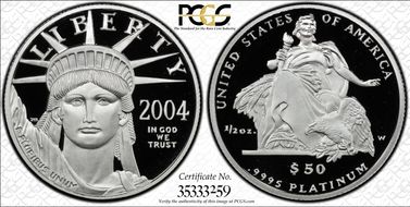 2004-W $50 Statue of Liberty PR70DCAM