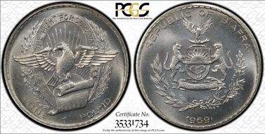 1969 £1 KM-6 Ag MS66