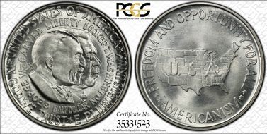 1953 50C Washington-Carver MS65