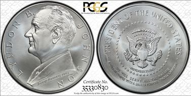 (2015) Medal Lyndon B. Johnson Chronicles Set First Strike MS70