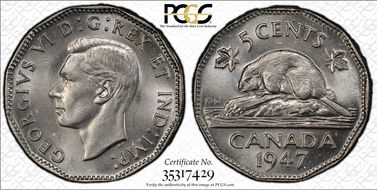 1947 5C Dot MS64