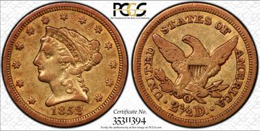 1852-O $2.50 VF35