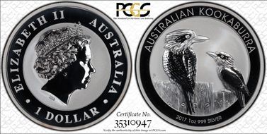 2017-P $1 Kookaburra Ag MS69