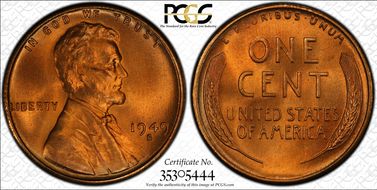 1949-S 1C MS67+ RD