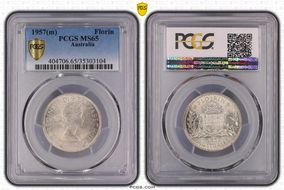 1957(m) Florin MS65